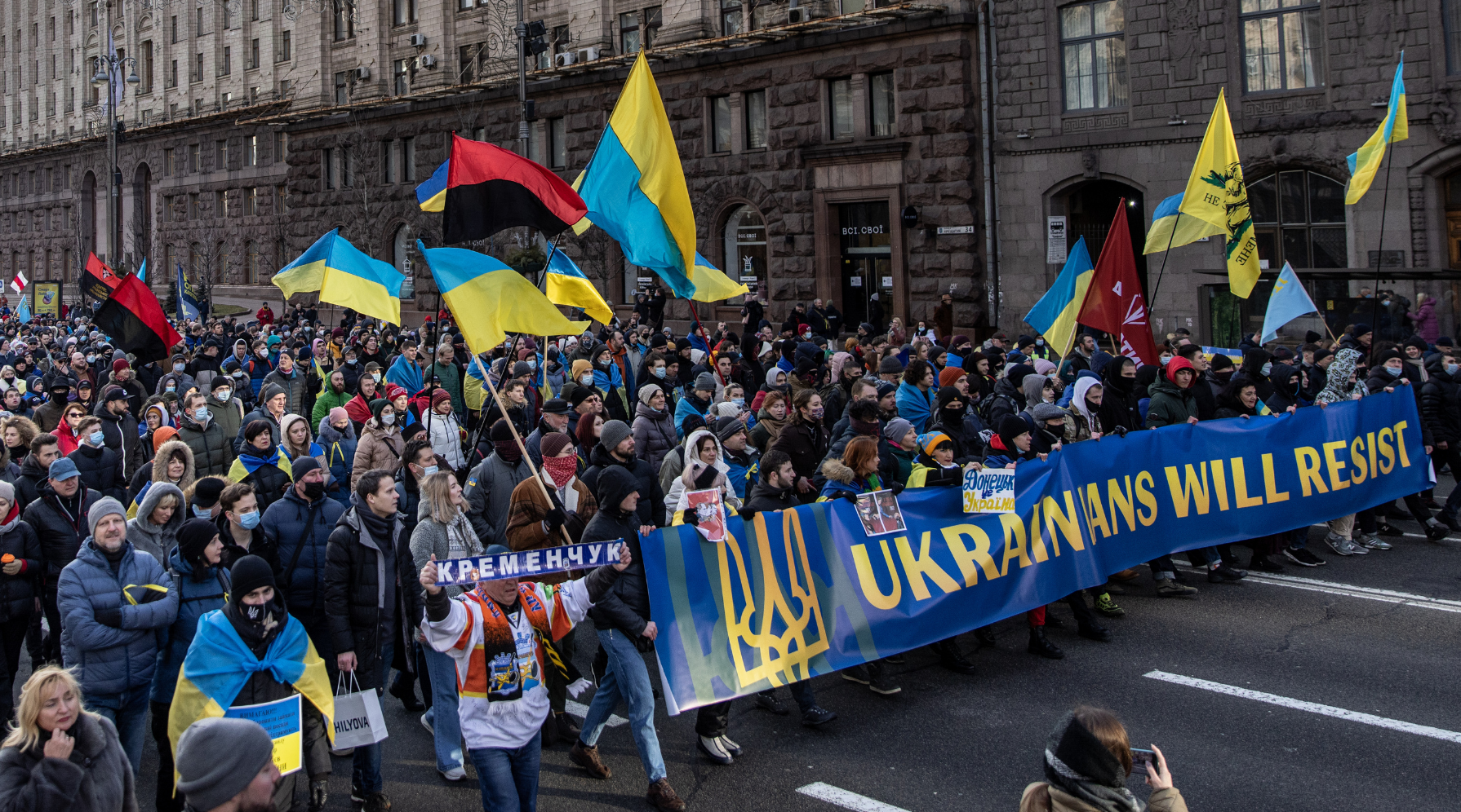 Ukrainians protest Russian aggression