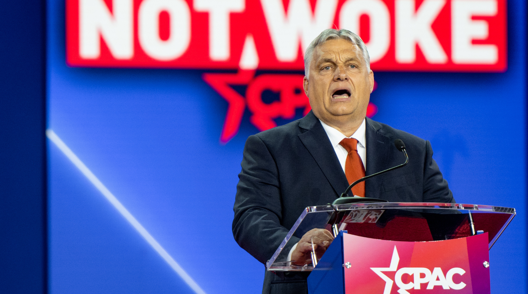 Hungarian Prime Minister Viktor Orbán speaks at the Conservative Political Action Conference (CPAC) in Dallas, Texas in 2022